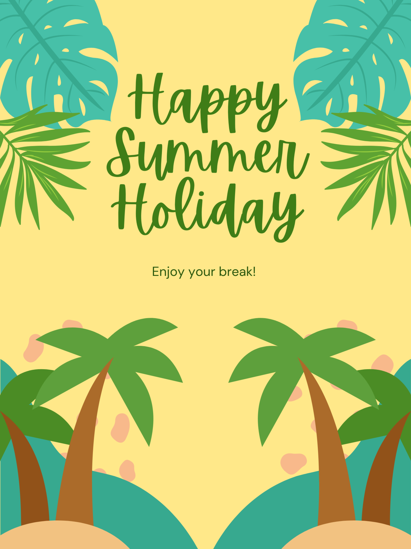 Green And Yellow Modern Happy Summer Holiday Flyer